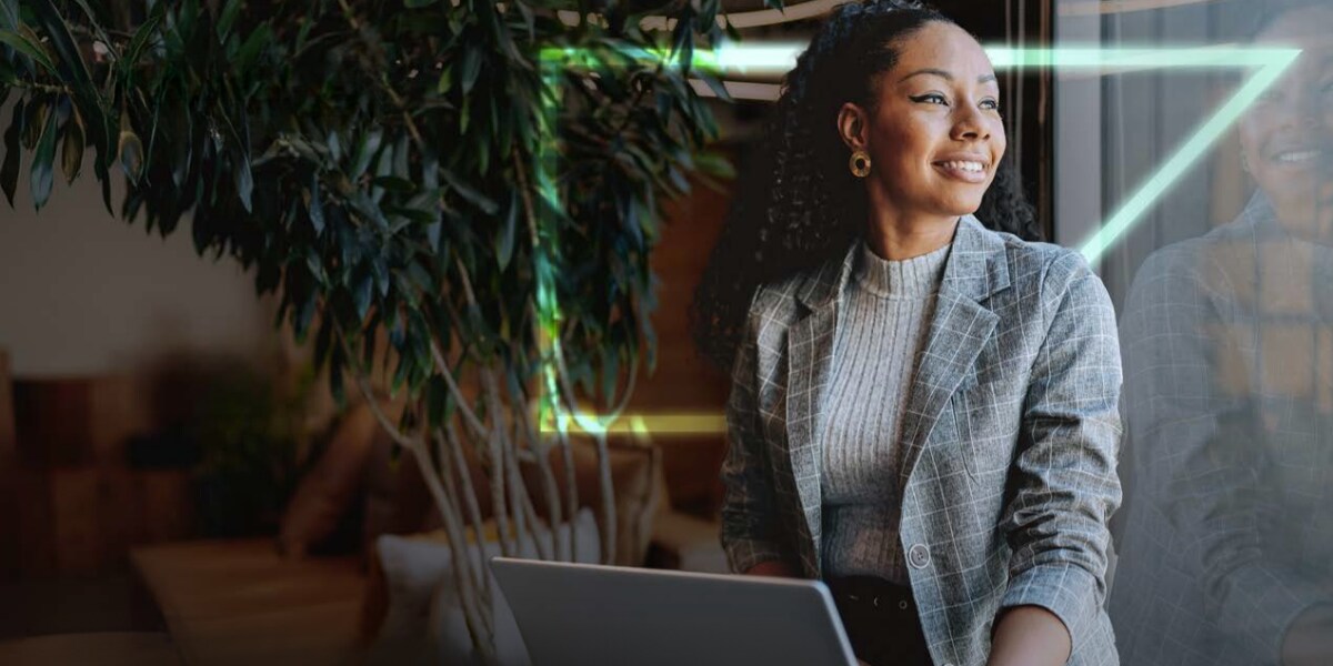woman smiling optimistically