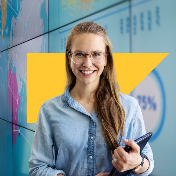 woman in chambray shirt