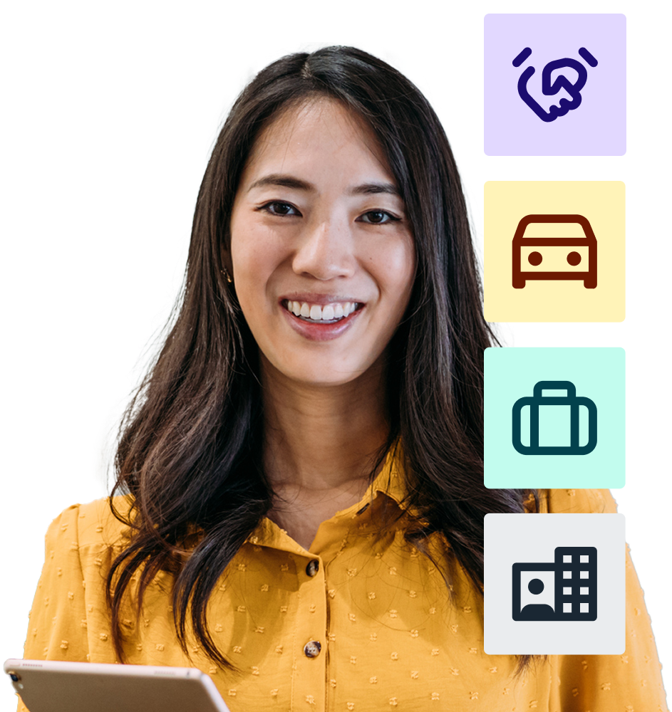 Woman who is happy about financial services