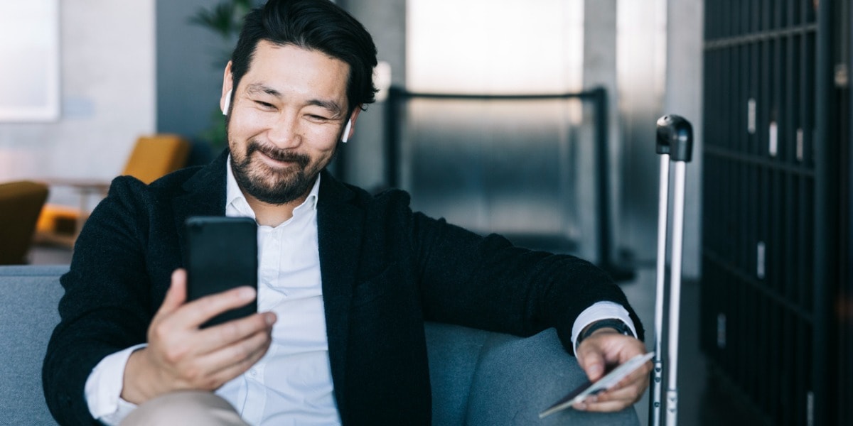 A man looking at phone 