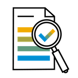 Checklist with magnifying glass