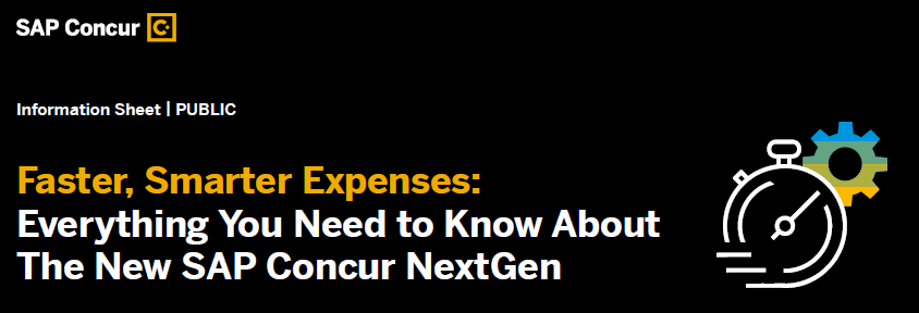 New SAP Concur NextGen UI info sheet
