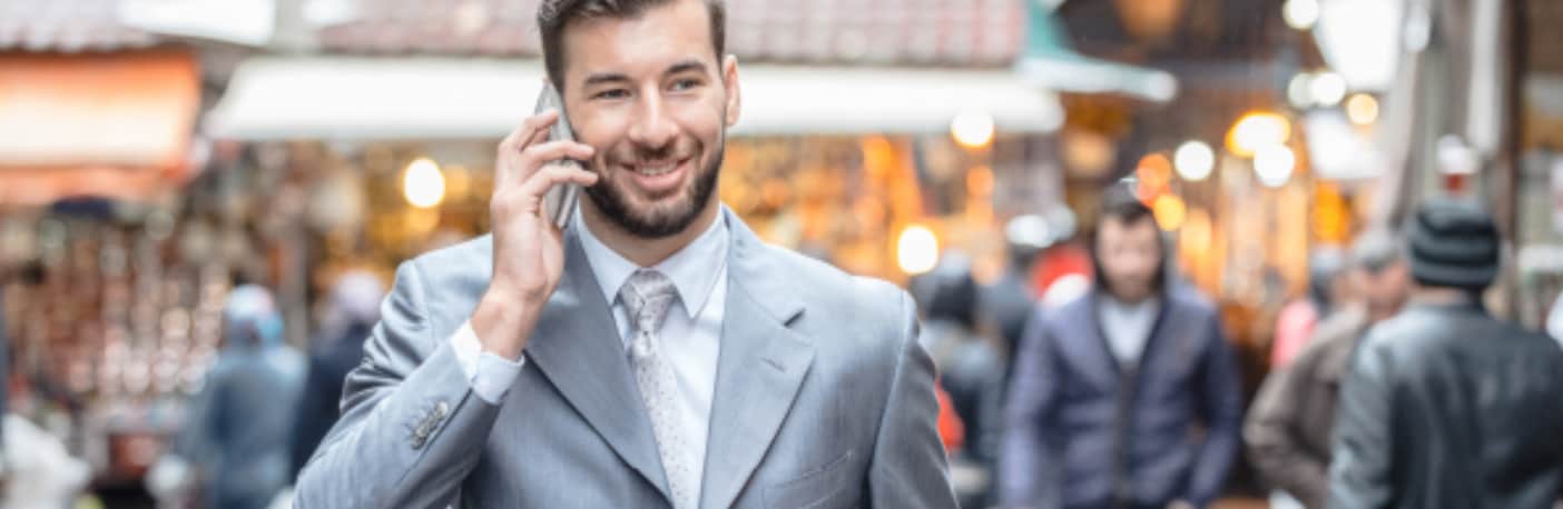 man talking on phone