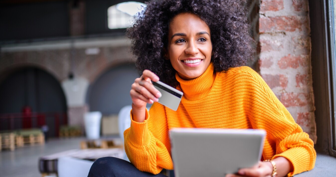 Lady in orange jumper