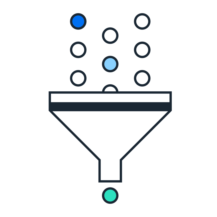 Funnel streamlining pictogram